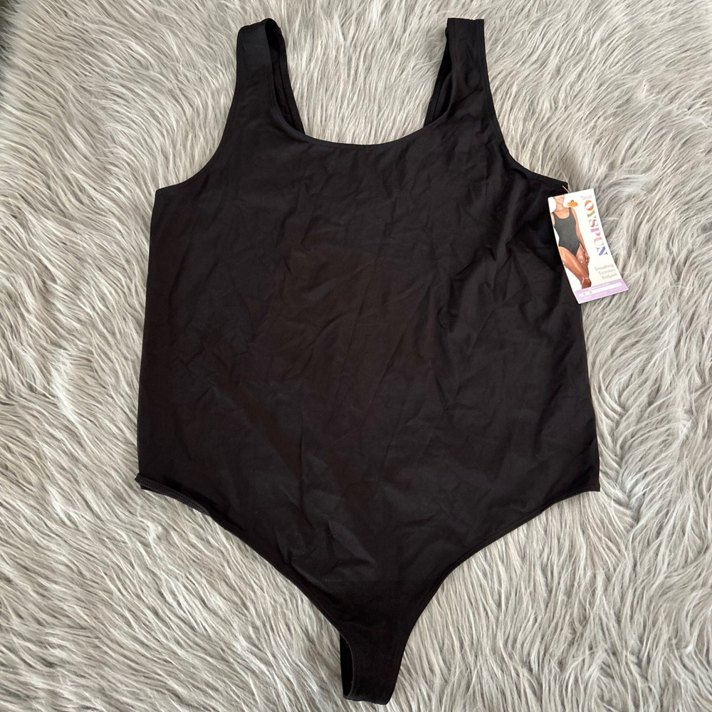 Joyspun Smoothing Seamless Thong Bodysuit Womens Size‎ XXL Black Seamless Soft